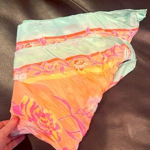 VINTAGE California Things Silk Scarf